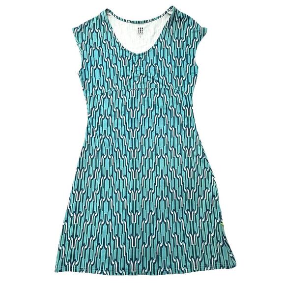Title Nine Diamalete Dress Womens S Small Turquoise Aqua Blue Stretch Athletic - Picture 1 of 11